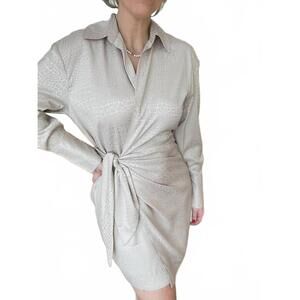 NEW KARMAMIA ivy wrap dress in snake jacquered